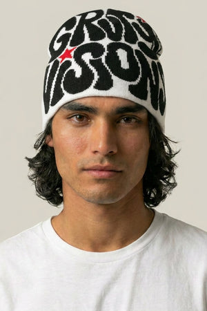 Bonnet Y2K 'Groovy Visions' noir et blanc