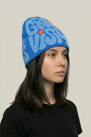 Bonnet Y2K 'Groovy Visions' bleu et orange
