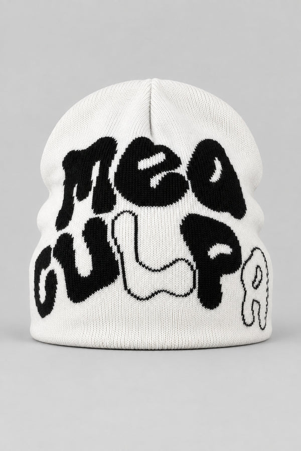 Bonnet Y2K 'Mea Culpa' noir et blanc