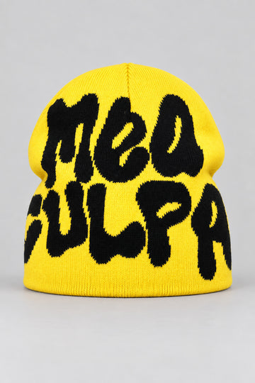 Bonnet Y2K 'Mea Culpa' noir et jaune