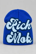 Bonnet Y2K 'Rich Mob' bleu