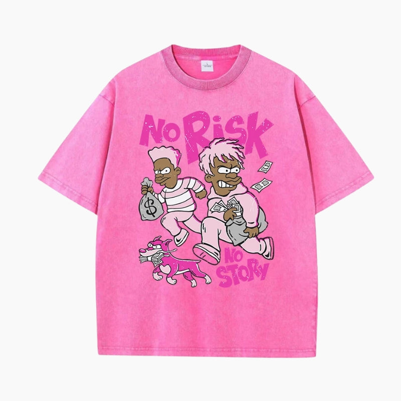 T-Shirt Y2K 'No Risk No Story'