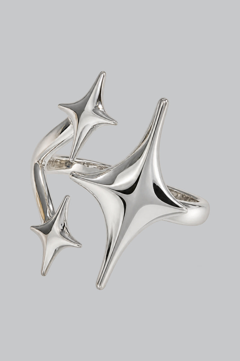 Bague Étoile Céleste Argent — vue studio sur fond gris