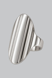 Bague Géométrique Hip-Hop Argenté — vue studio sur fond gris