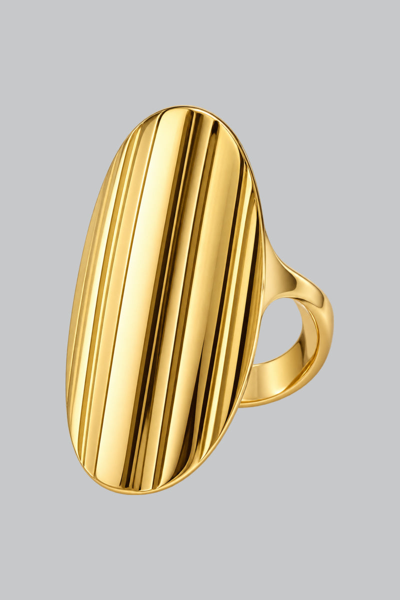 Bague Géométrique Hip-Hop Doré — vue studio sur fond gris