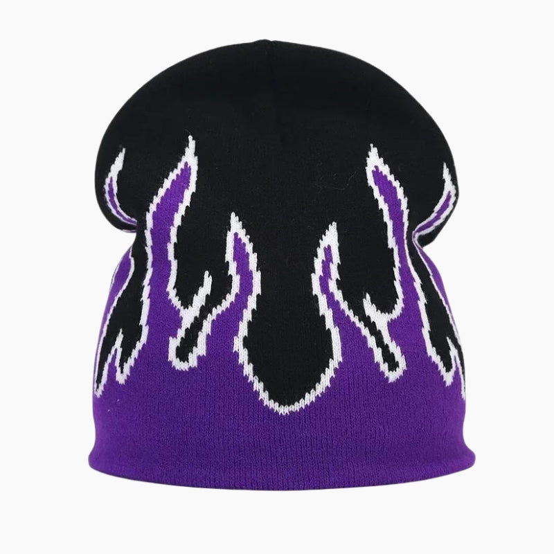 Bonnet Y2K 'Flammes Violettes'