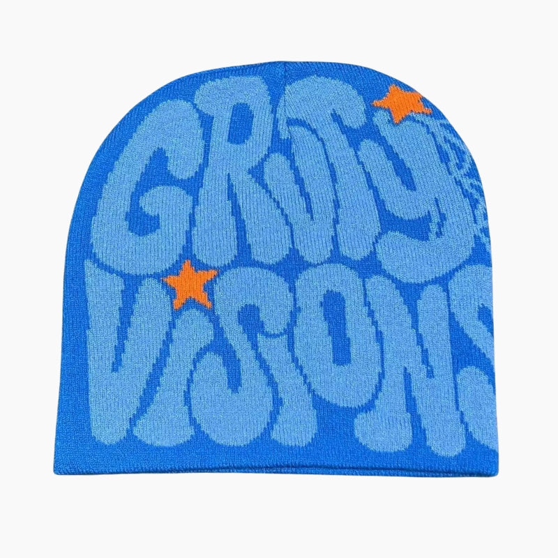 Bonnet Y2K 'Groovy Visions' bleu et orange