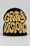 Bonnet Y2K 'Groovy Visions' noir et beige