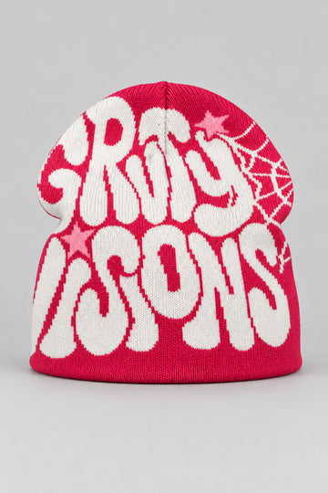 Bonnet Y2K 'Groovy Visions' rose et blanc
