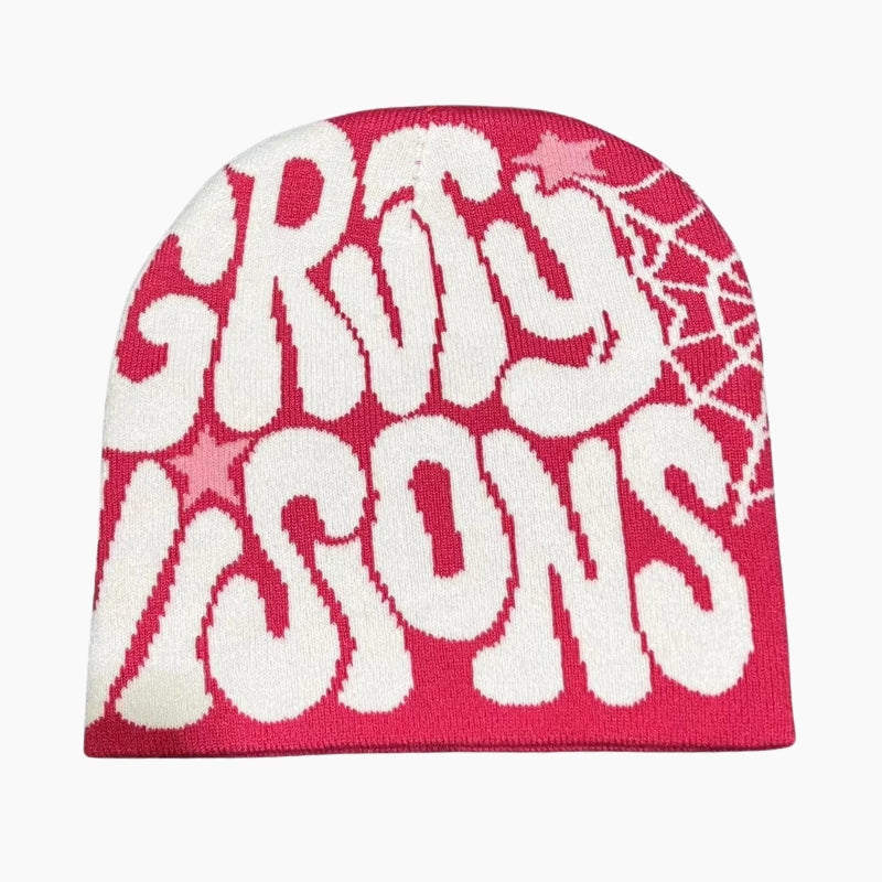 Bonnet Y2K 'Groovy Visions' rose et blanc