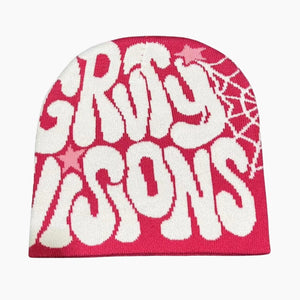 Bonnet Y2K 'Groovy Visions' rose et blanc