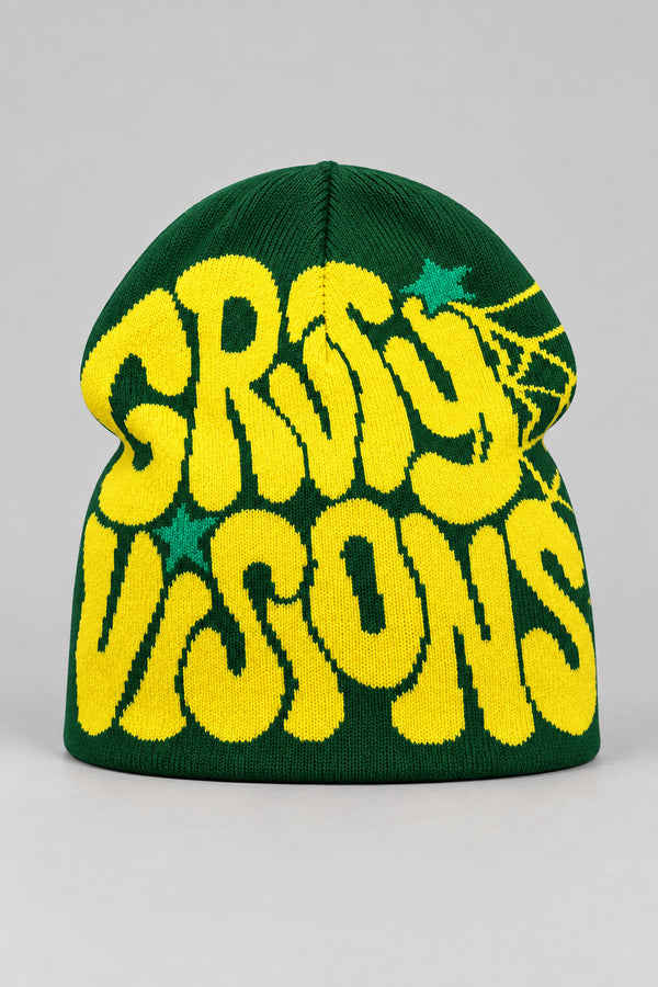 Bonnet Y2K 'Groovy Visions' vert et jaune