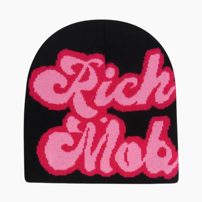 Bonnet Y2K 'Rich Mob' noir