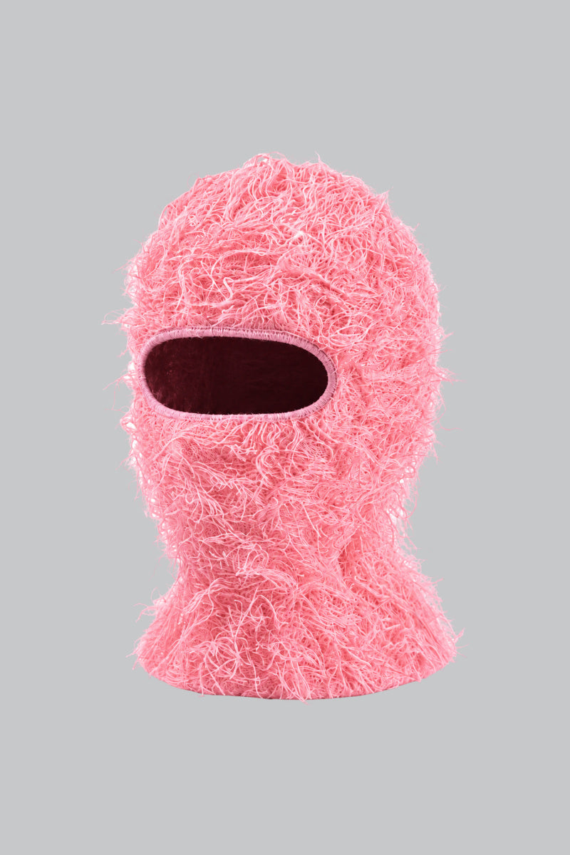 Cagoule Tricotée Camouflage Rose — vue studio sur fond gris