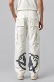Cargo Streetwear Blanc — vue de dos, Y2K CLUB