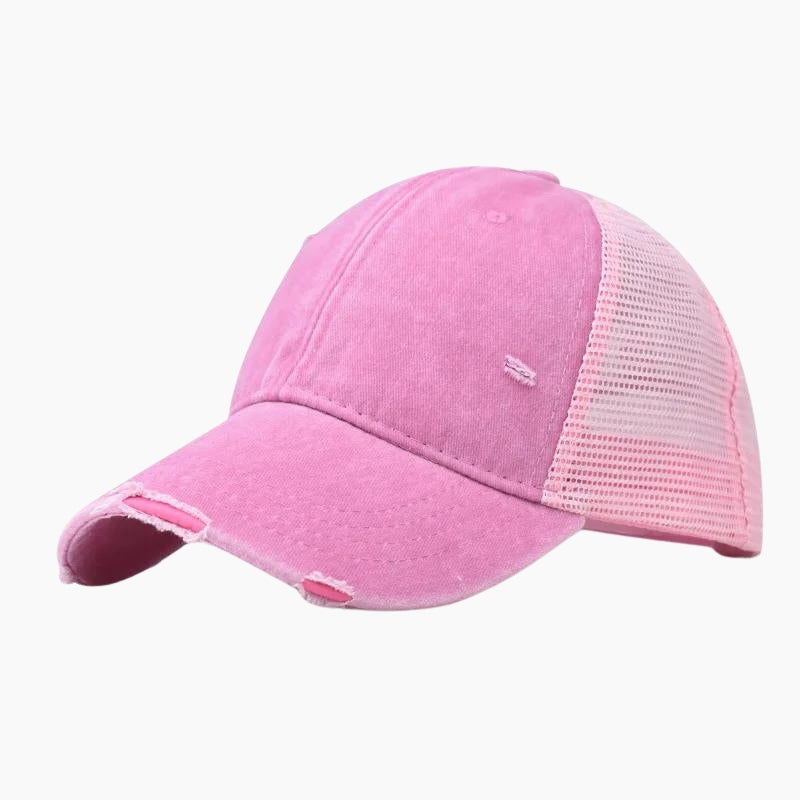 Casquette Y2K 'Denim' rose clair, casquette sweet pants rose fluo, casquette von dutch rose fluo