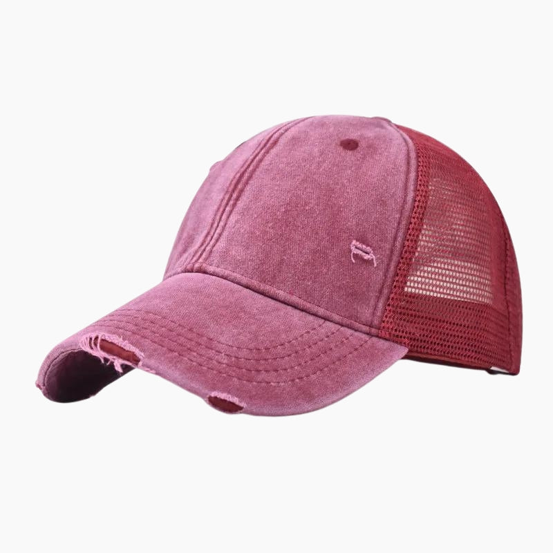 Casquette Y2K 'Denim' rose et rouge