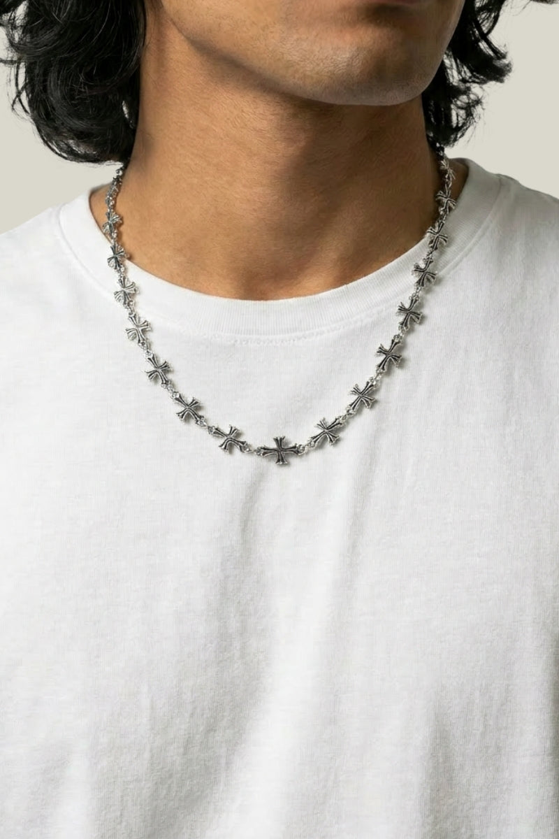 Collier Croix Acier – Collier Y2K | Y2K Club
