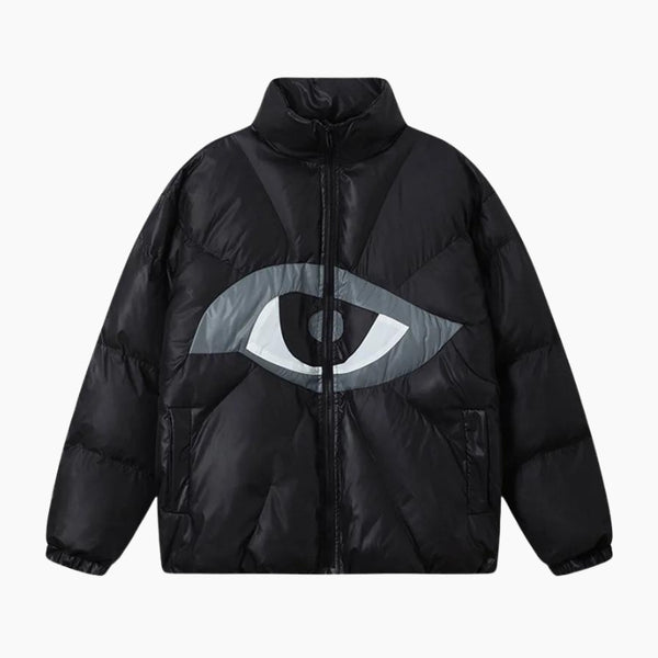 Doudoune Y2K 'All-Seeing Eye' noire