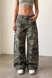 Jean Camouflage Skater vue de face – Jean Y2K | Y2K Club