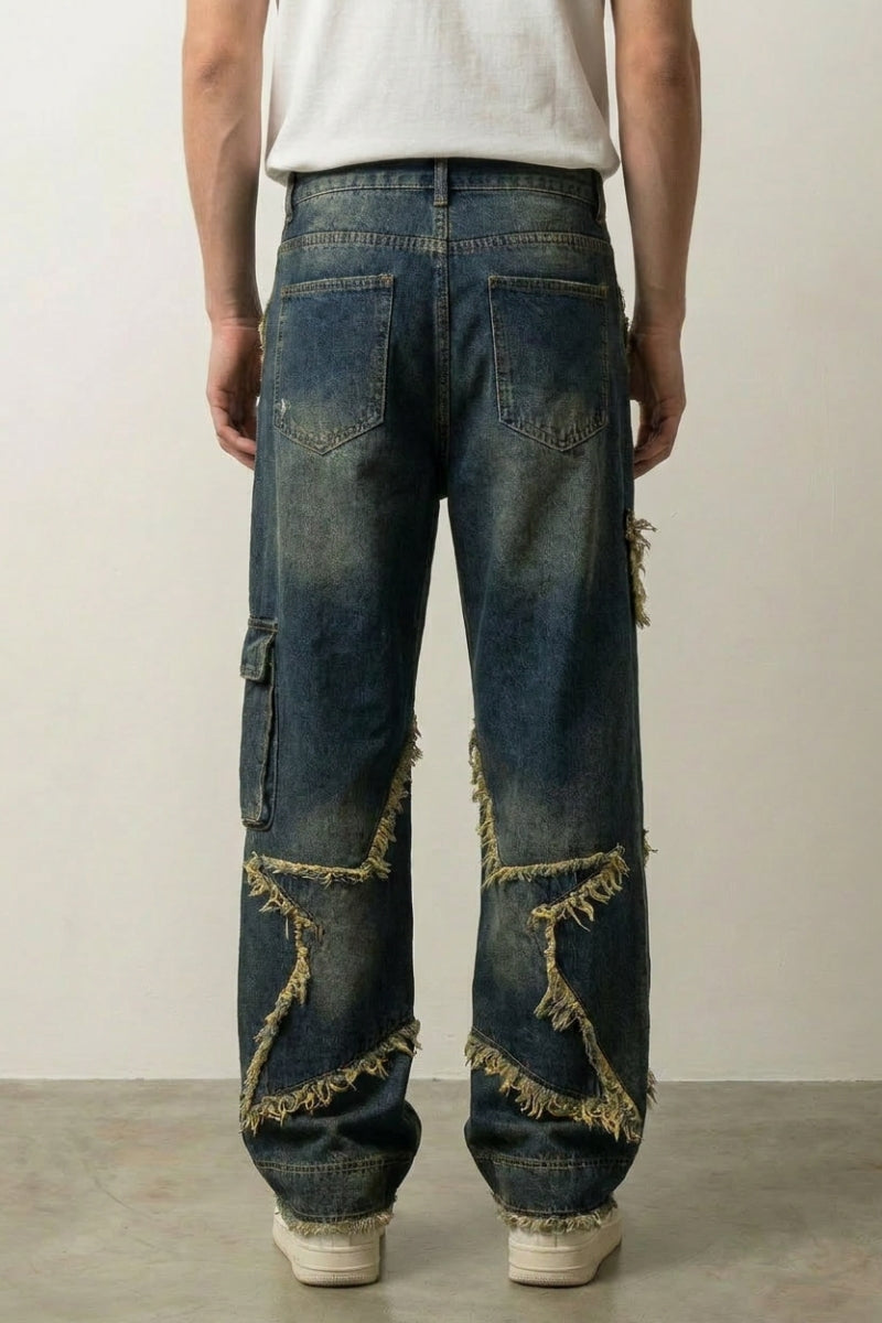 Jean Cargo Étoile – Denim Streetwear Y2K | Y2K Club
