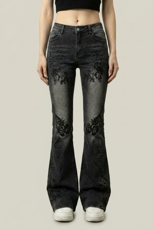 Jean Floral Low-Rise