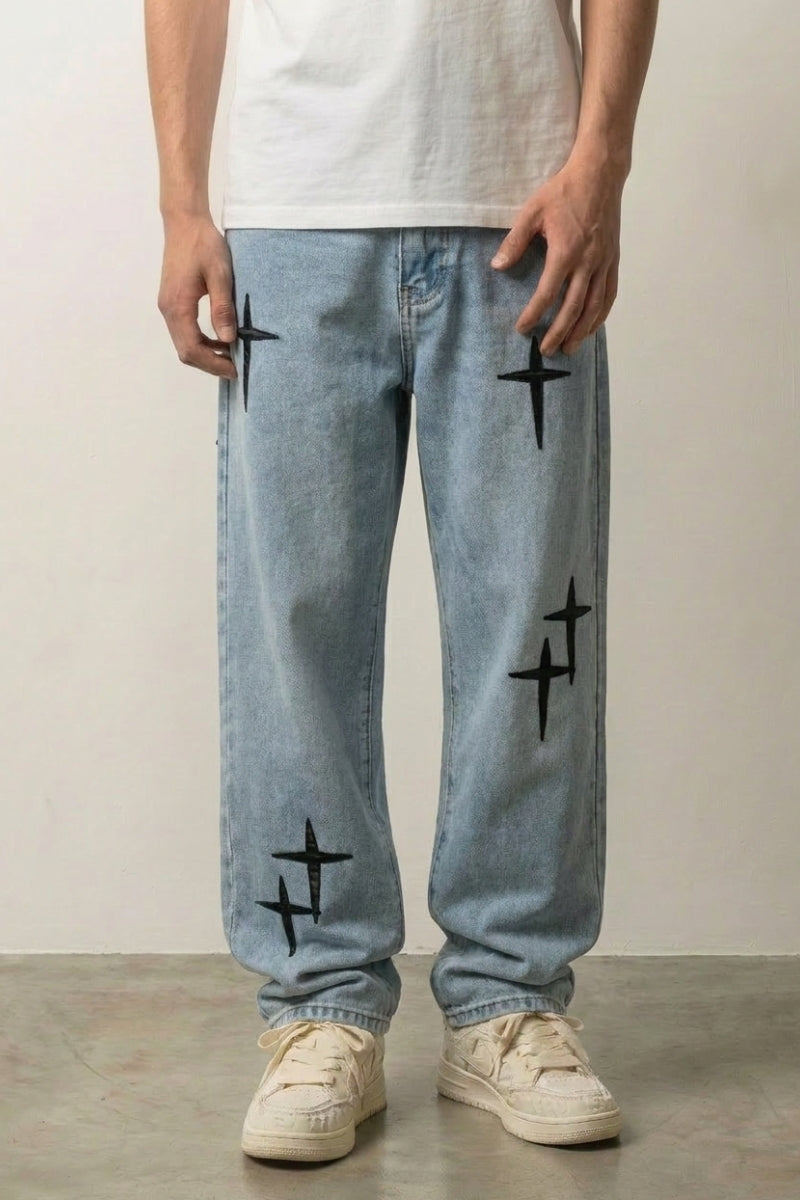 Jean Imprimé Floral Baggy – Denim Streetwear Y2K | Y2K Club