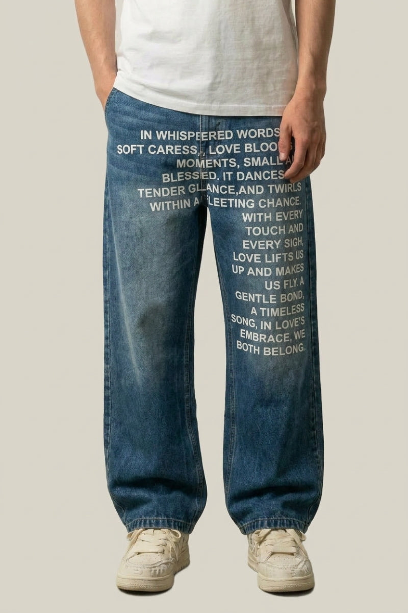Jean Lettering Streetwear – Denim Streetwear Y2K | Y2K Club