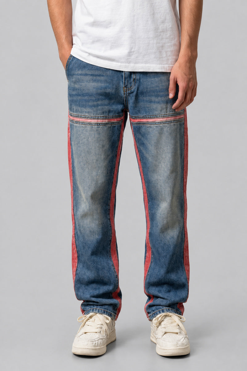 Jean Racing Stripe — vue de face, Y2K CLUB