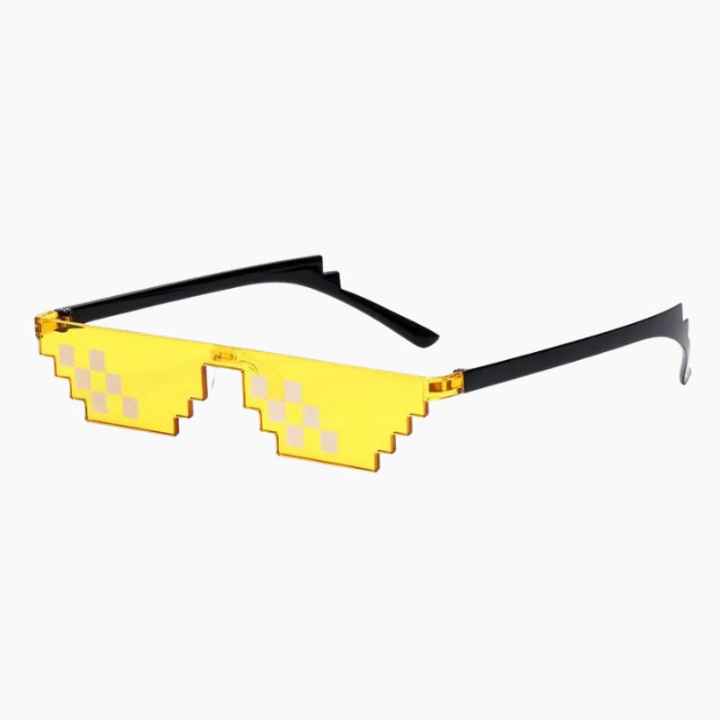 Lunettes Y2K 'Pixel Art' jaune