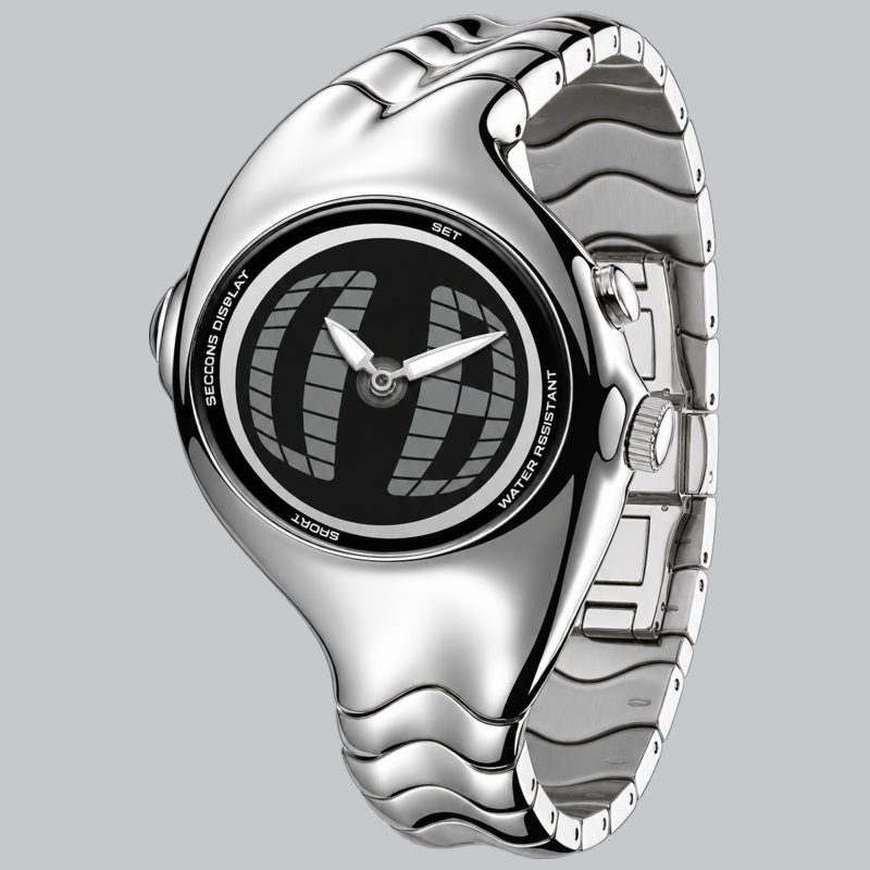 Montre Quartz Streetwear Noir — vue studio sur fond gris