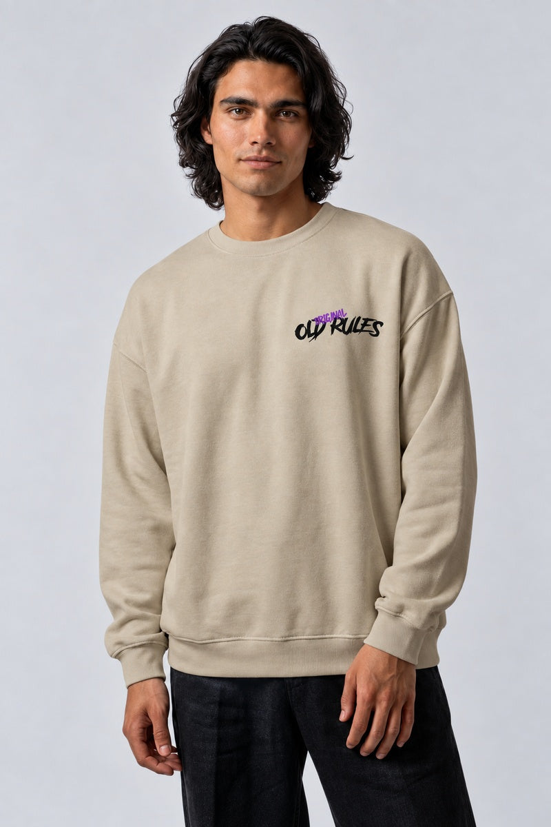 Pull Evil Bear Streetwear, porté de face sur fond gris clair