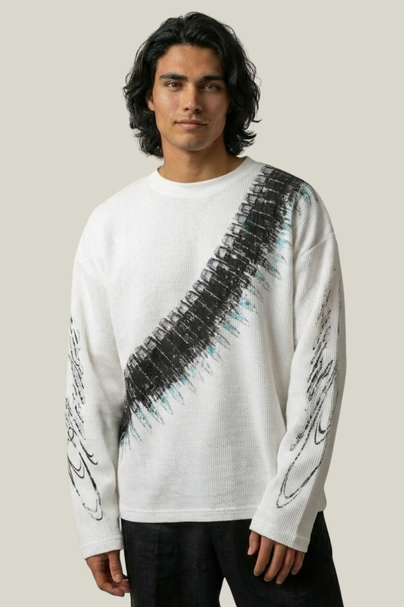 Pull Graphic Lettrage Oversize – Knitwear Y2K | Y2K Club