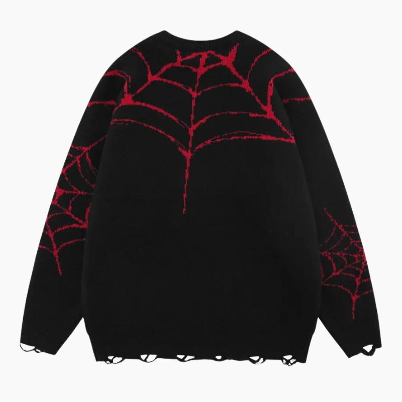 Pull Y2K mixte édition 'Spiderman Noir', pull y2k laine