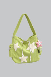 Sac Kawaii Streetwear Vert — vue studio sur fond gris