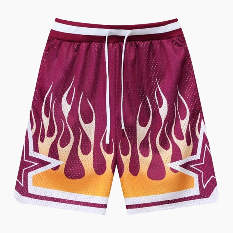 Short Y2K 'Flammes' bordeaux