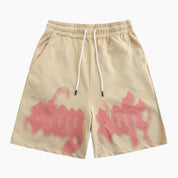 Short Y2K 'Stay Safe' beige