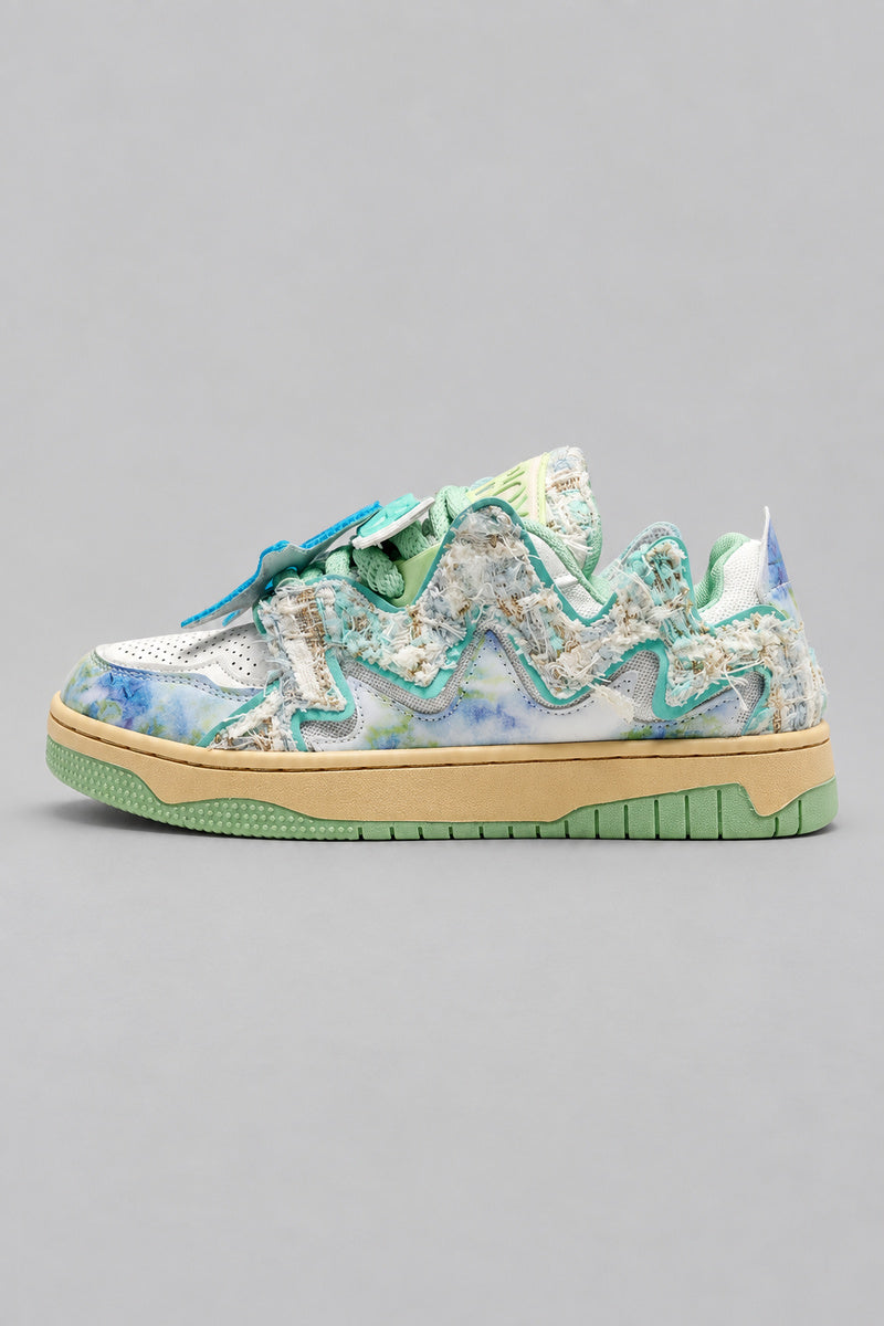 Sneakers Patchwork Y2K — Blue — vue de profil | Y2K Club