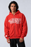 Sweat à capuche Y2K 'Galactic Youth' rouge