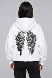 Sweat Ange Ailes Brodées blanc, vue dos — Y2K CLUB
