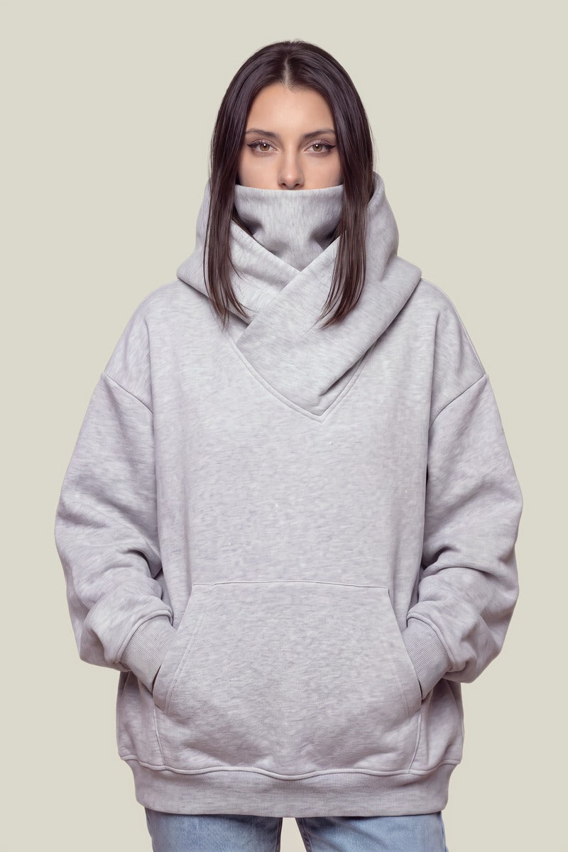 Sweat Col Montant Ninja Techwear Gris Clair – Sweat Y2K | Y2K Club