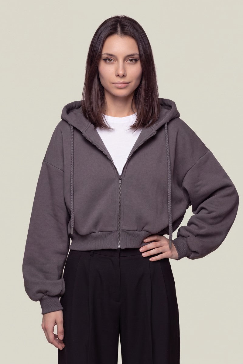 Sweat Court Zippé Coréen Anthracite – Sweat Y2K | Y2K Club