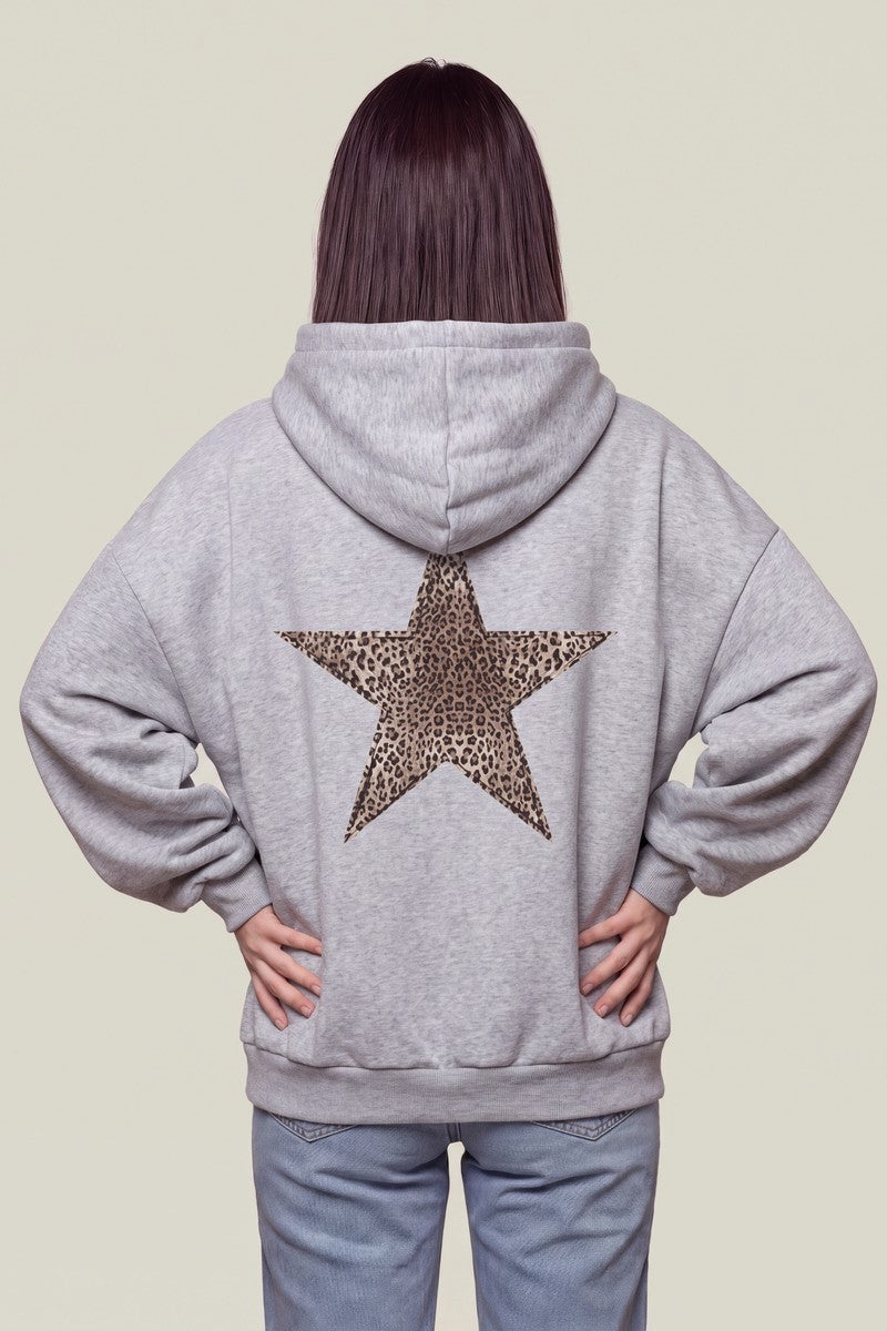 Sweat Étoile Léopard Années 2000 Gris – Sweat Y2K | Y2K Club