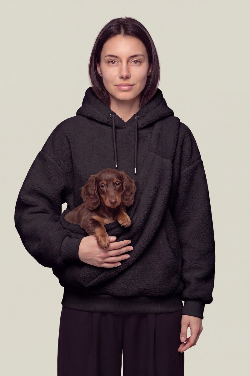 Sweat Sherpa Poche Animaux Kawaii Noir – Sweat Y2K | Y2K Club