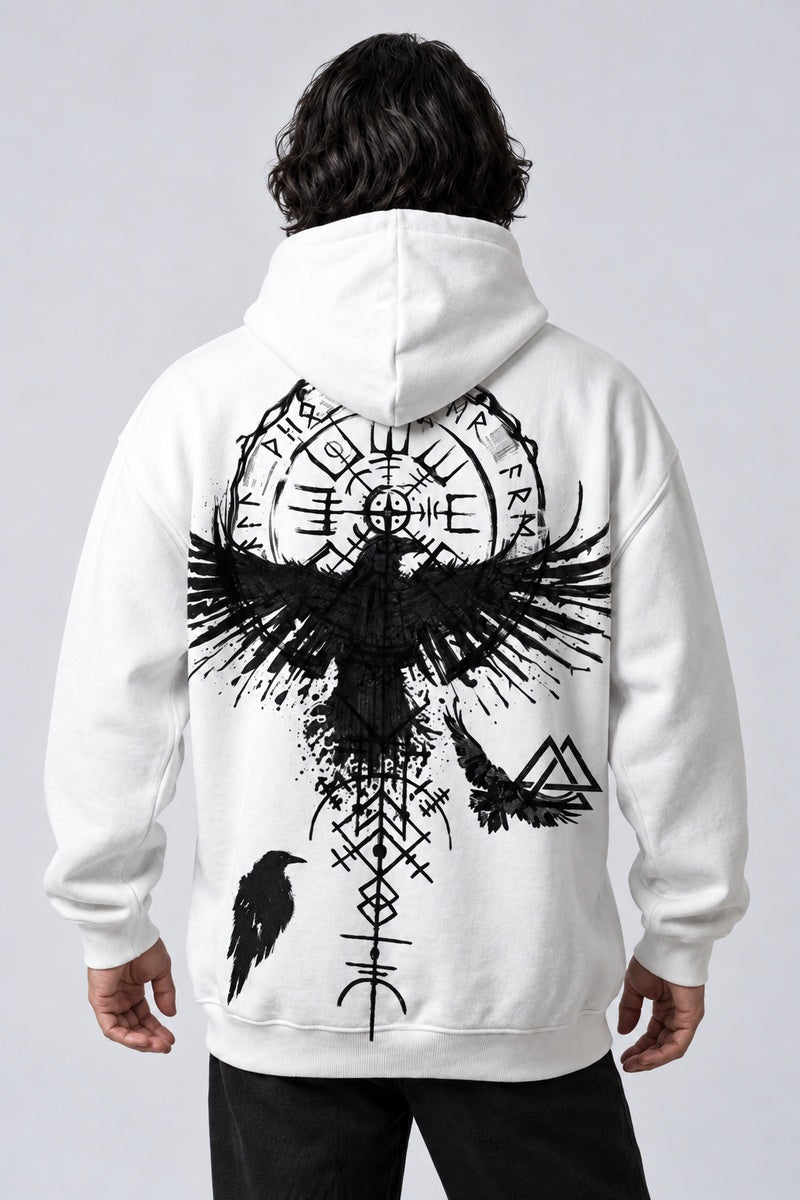 Sweat Viking Totem Graphic, vue de dos, photo studio