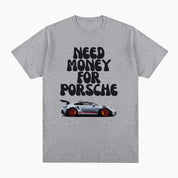 T-Shirt 'Need Money For Porsche GT3' gris