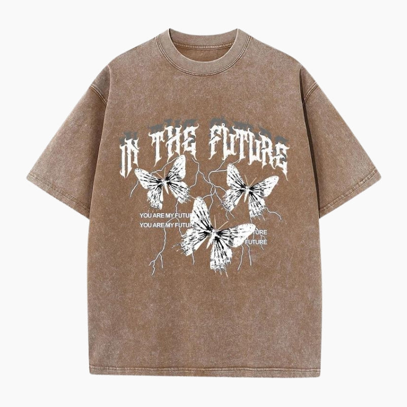 T-Shirt Y2K 'In The Future' marron