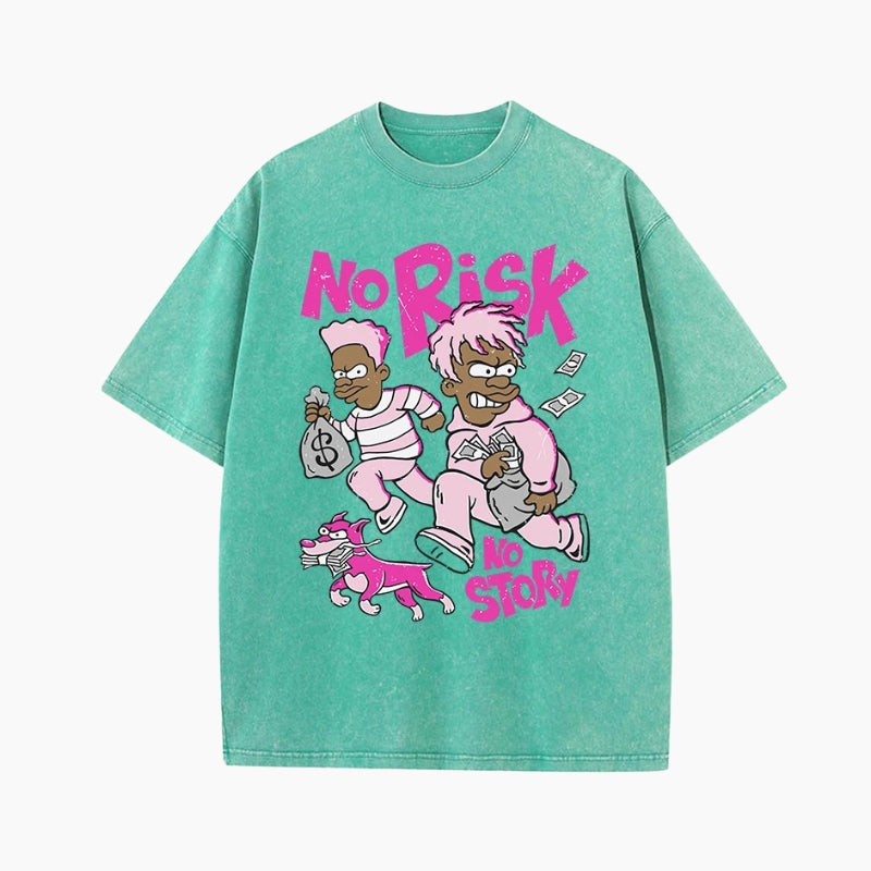 T-Shirt Y2K 'No Risk No Story'