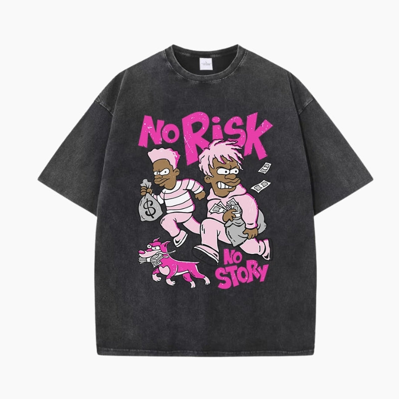 T-Shirt Y2K mixte édition 'No Risk No Story'
