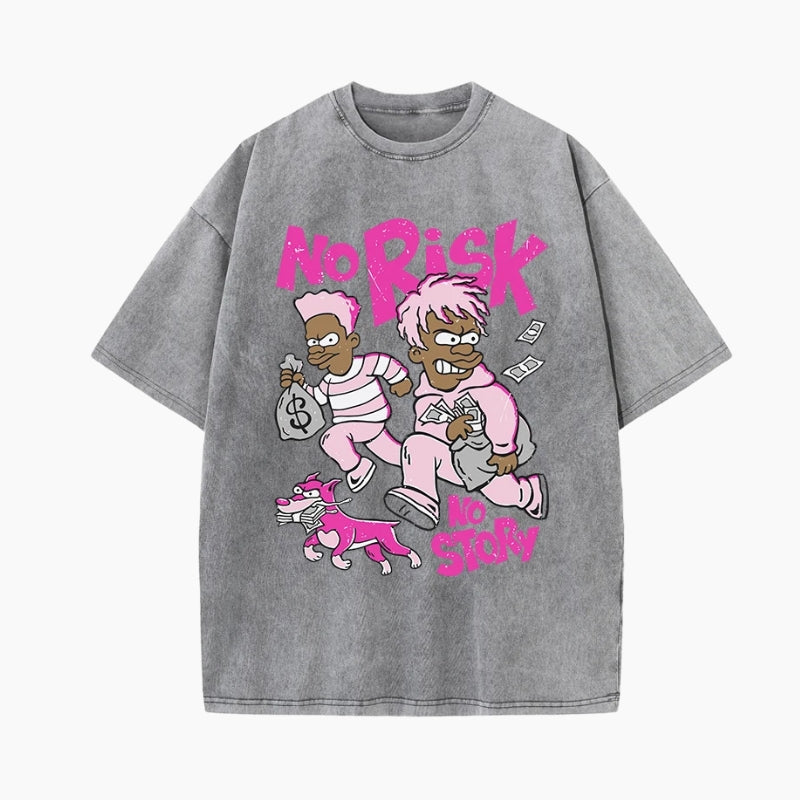 T-Shirt Y2K 'No Risk No Story'